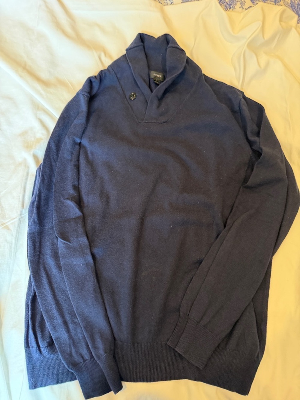 J. Crew Men’s Navy Shawl-Collar Sweater